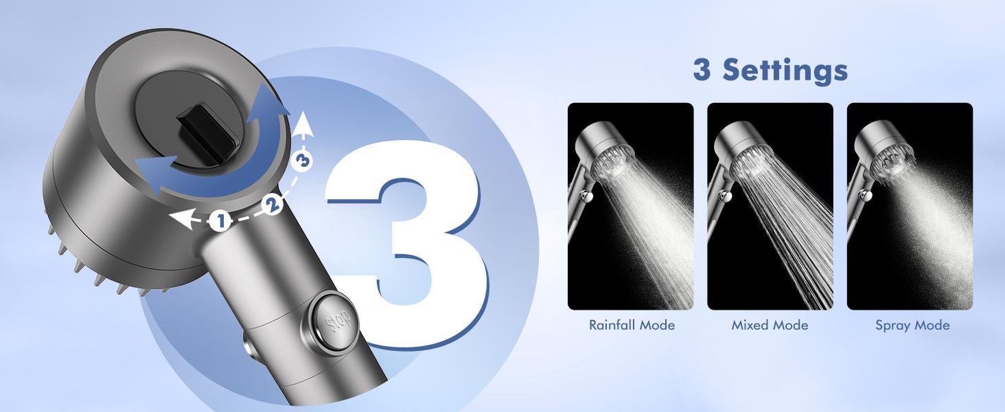 Multifunctional Handheld Booster Shower, Shower Head With Filter, Cold Mist Shower, Shower Head With One-Touch Water Shutoff Switch And Water Gun Cleaning Mode.Bathroom Accessories, Household Products