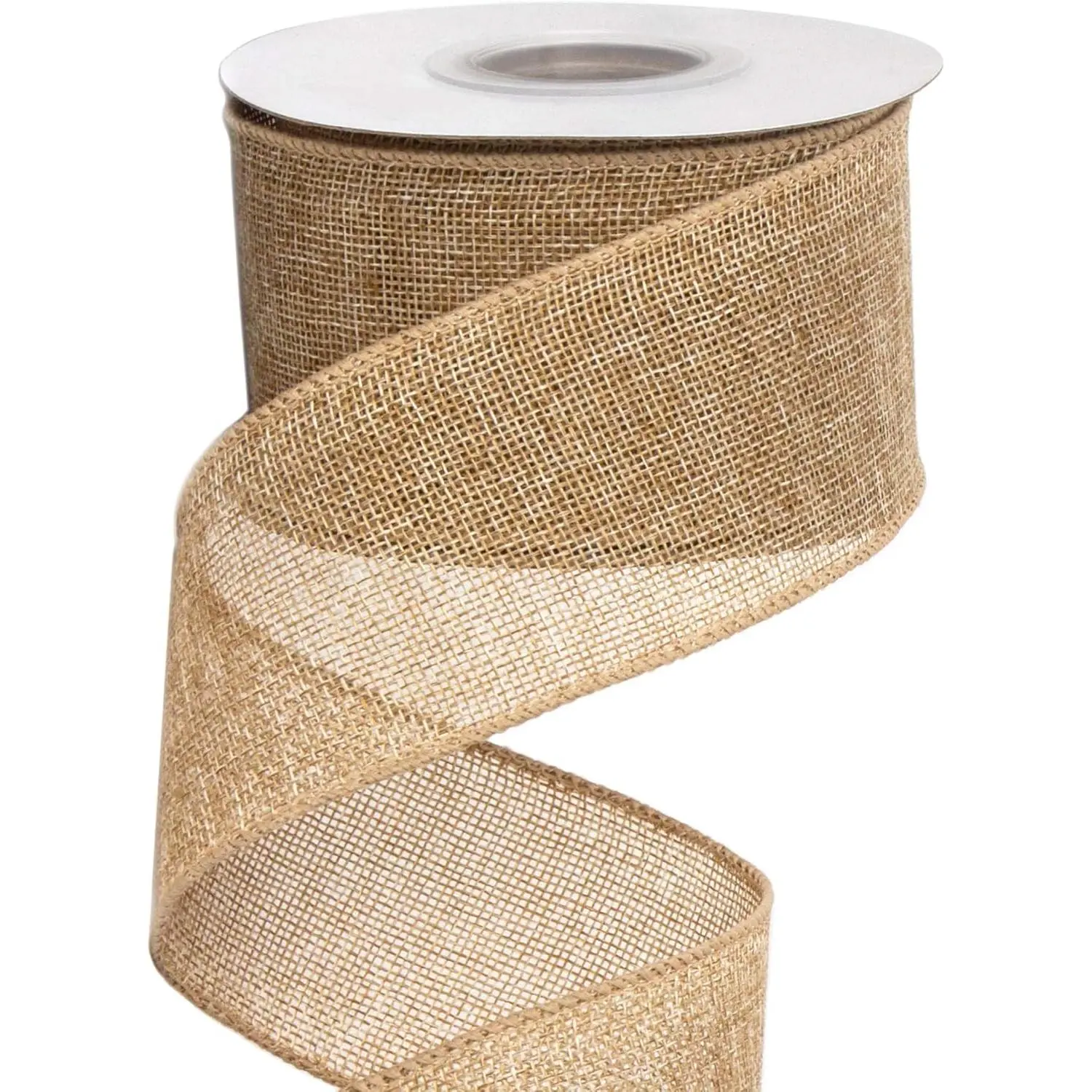 Burlap Wired Ribbon,2-1/2 Inch x 10 Yard,Natural,Solid Wired Edge Ribbon for Big Bow,Wreath,Tree Decoration,Outdoor Decoration