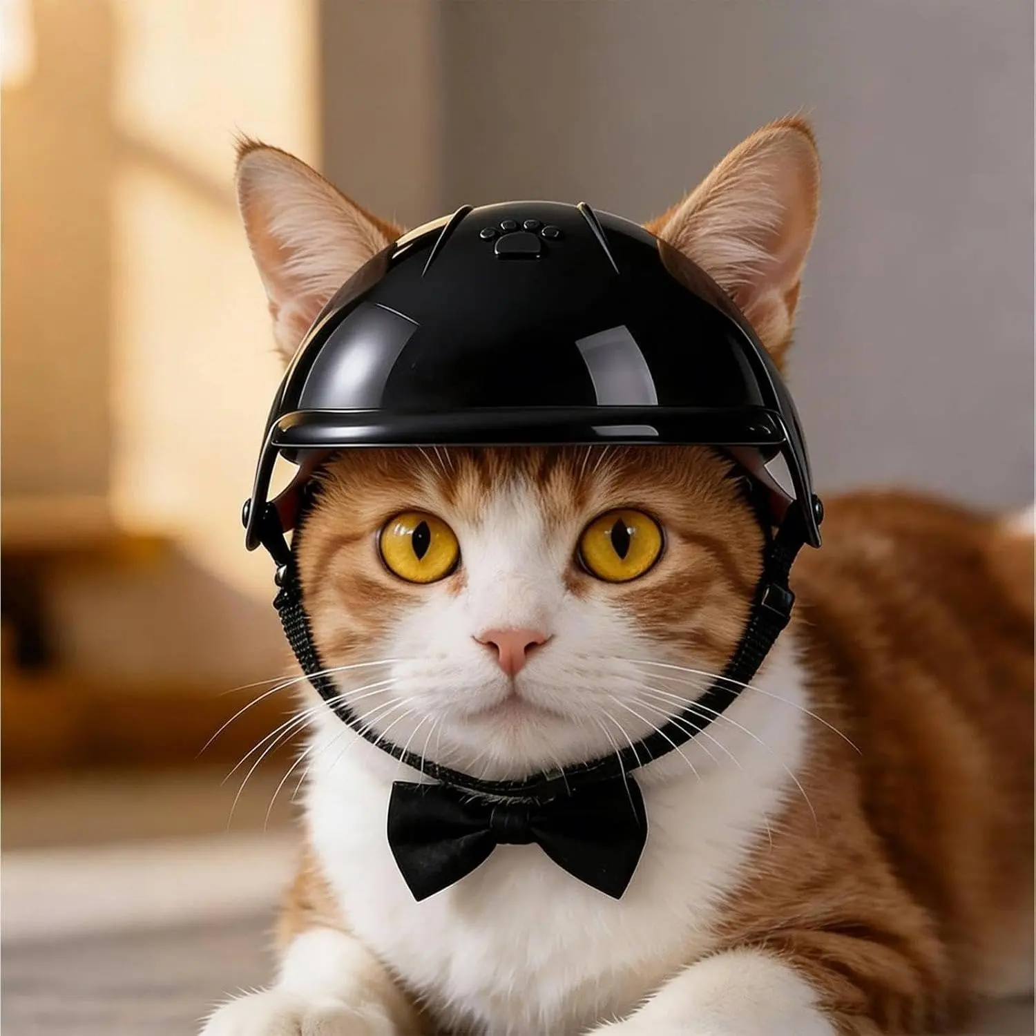 Adjustable Pet Helmet for Dogs and Cats, Impact Protection for Riding and Outdoor Activities, Motorcycle Gear for Pets, Ear Cover Accessory