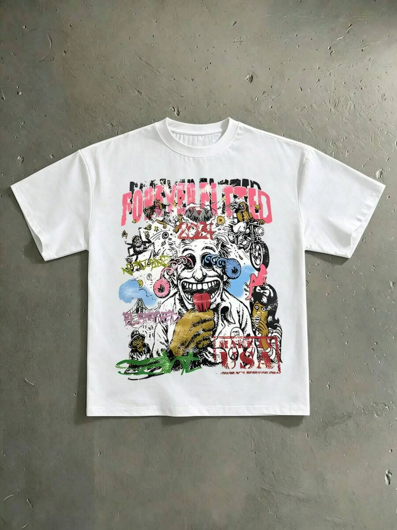 T-Shirt Men Y2K Vintage Graphic Joker Printed Oversized Short Sleeve Tee for Unisex Streetwear Daily Wear