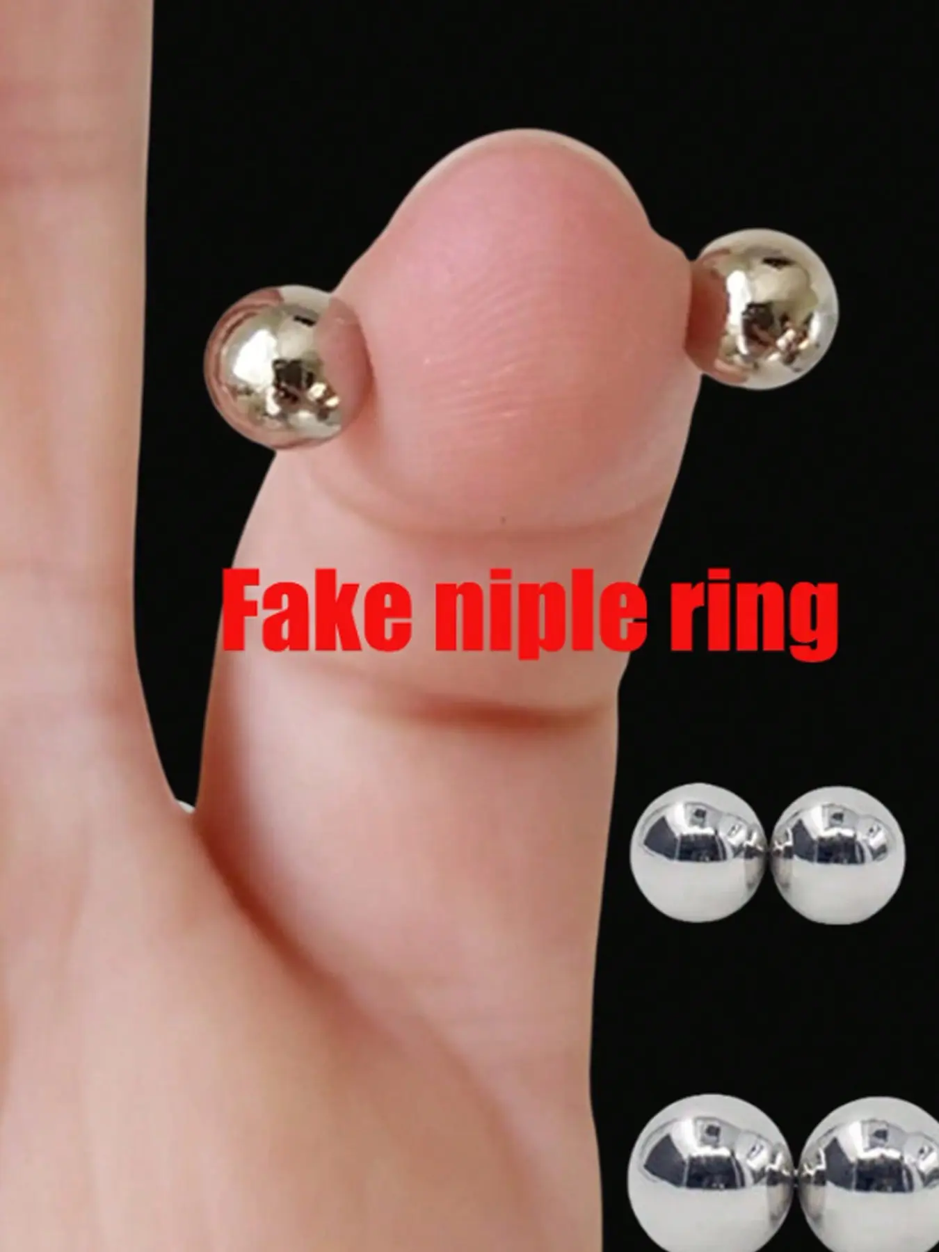 12Pcs Magnetic Nipple Rings Fake Nipple Piercing Non Piercing Round Ball Stainless Steel Body Jewelry 3-10mm Silver Tone