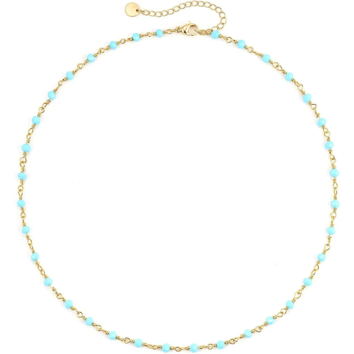 Boho Beaded Necklace for Women -  Turquoise Beaded Necklaces Choker Summer Beach Necklace  Cloroful Bead Necklaces for Teen Girls  Boho  Birthday