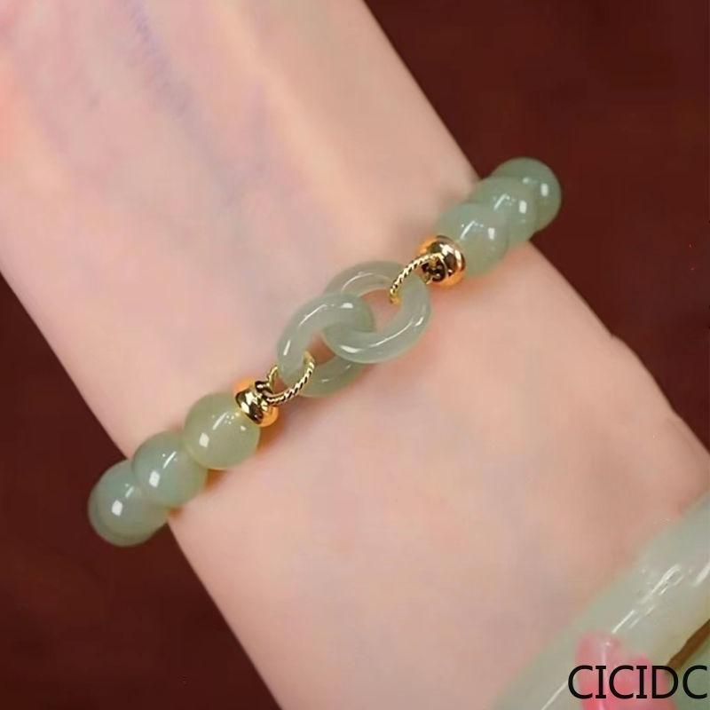 Genuine Jade Beads Bracelets Different Shape Charm Green Color , Gift For Girlfriends Girls.