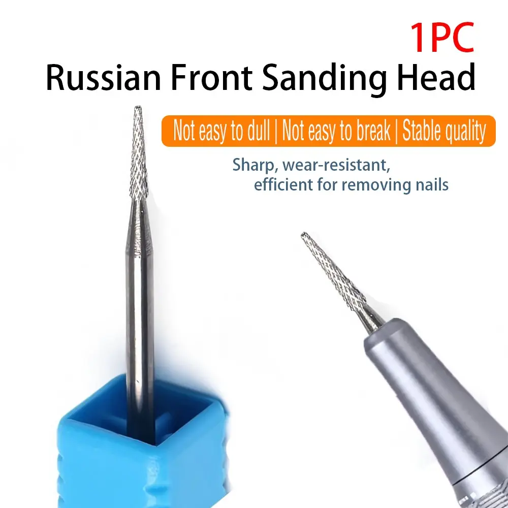 1pc Russian Manicure Prep Buffer Head, Dead Skin Remover, Tungsten Steel Nail File, Polish Remover Tool, Suitable for Salon & DIY