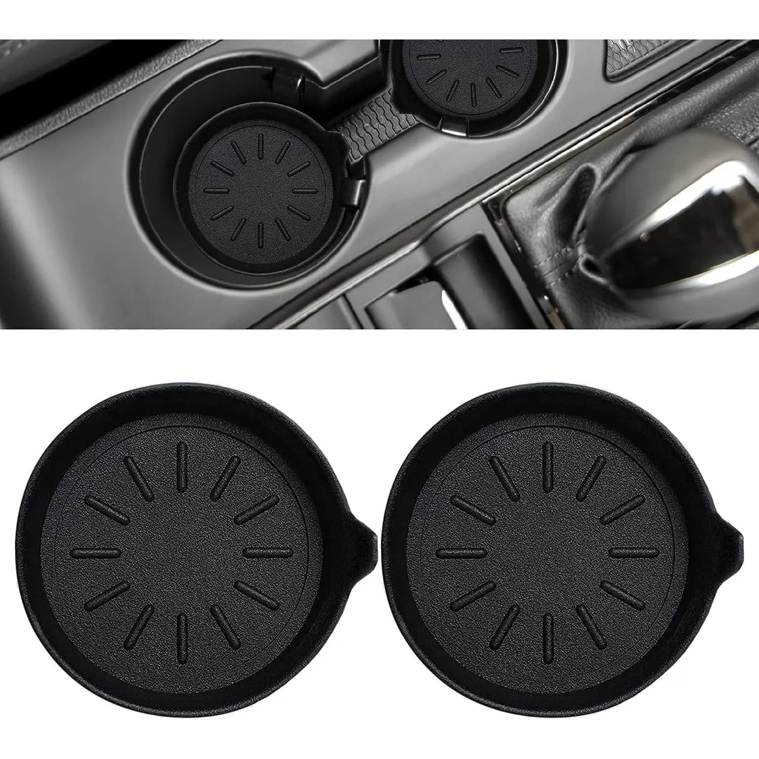 Car Interior Anti-Slip Cup Holder Coasters, 2-Pack Washable Set for Automotive & Motorcycle Use, 2 Pack Original