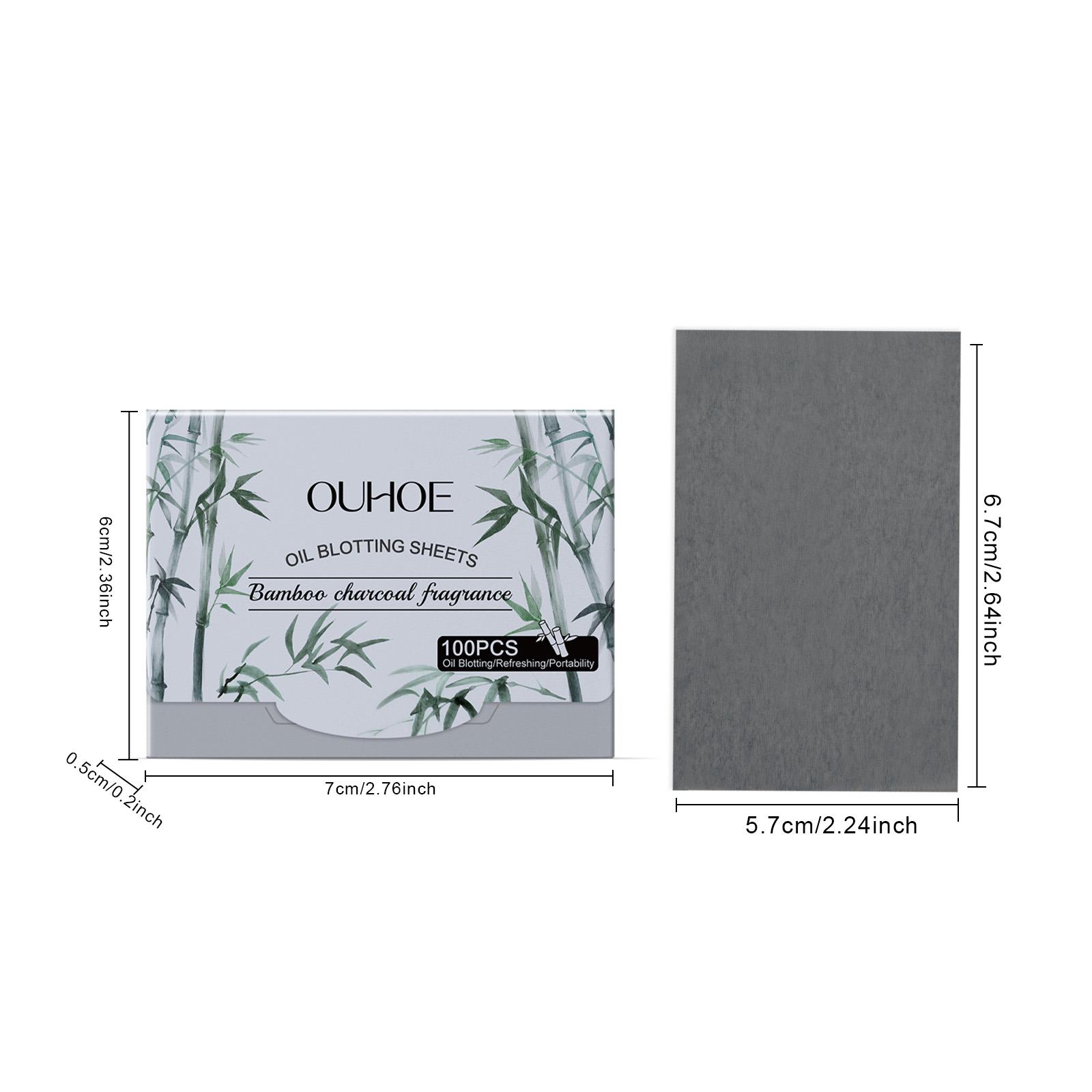 OUHOE Oil Blotting Sheets (Carbon Black), Cellulose & Kaolin Dual Oil Control + Carbon Black Deep Purification, Matte Finish, Vitamin E Antioxidant, Makeup-Friendly No Powder Removal for Oily Skin