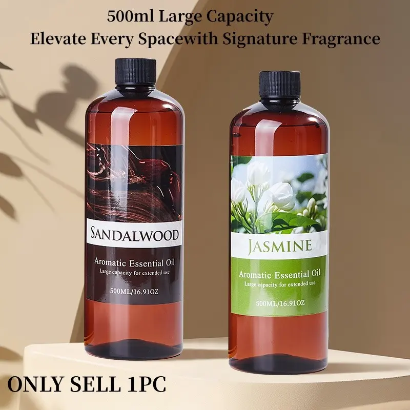500ML Large Bottle Aromatherapy Essential Oil Refill, Aromatic Oil, Woody & Fresh Floral Scents, Long-Lasting Fragrance, Ideal for Diffusers & Home Use