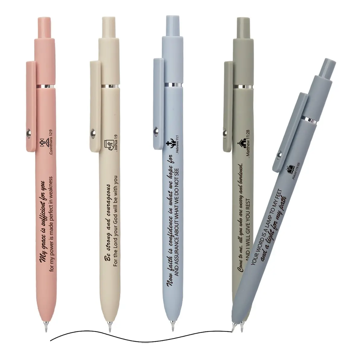 Bible Verse Gel Pen, 5/10pcs Christian Stylus Pen with Inspirational Quotes, Writing Pen for Touch Screens, Church Gift, Sunday School Student Teacher Favor, Funny Teacher Pens, Motivational Pen, Stationery Writing Tools