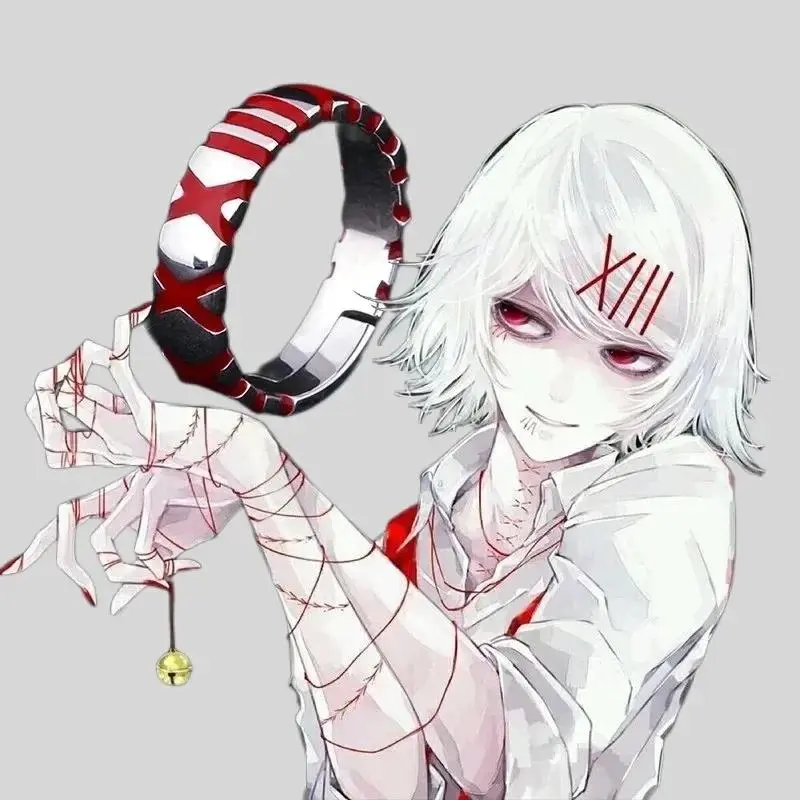 Unisex Anime Tokyo Ghoul JUZO Suzuya Theme Adjustable-Size Metal Coating Ring, Cosplay Event Accessory Gift