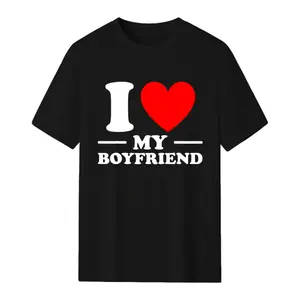 Soft Short Sleeves In Summer I Love My Boyfriend Tee I Heart My Boyfriend Cute Cool BF T-Shirt fashion round neck