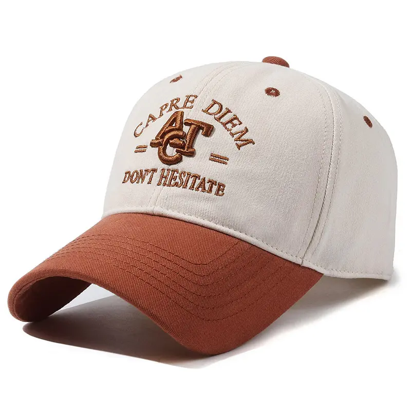2026 new color-blocked unisex casual versatile baseball cap, American-style soft-top sun-shading cap that makes the face look smaller, large head circumference hat