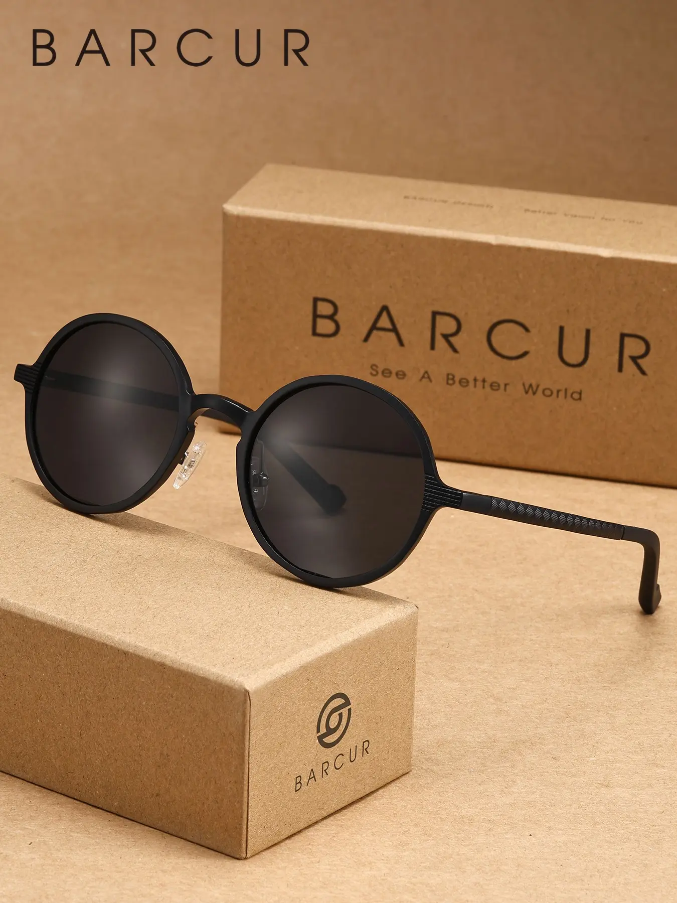 Barcur Small Oval Vintage Sunglasses, Polarized Lens Uv400 Protection, Retro Style Eyewear for Street Fashion Travel
