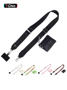 Random Pattern Phone Lanyard with Wallet, Detachable Phone Strap Crossbody with Zippered Pouch, Anti Theft Lanyard with Zippered Pouch & Nylon Tab for All Phones, Phone Sling, Lanyard With Pocket, Phone Accessories