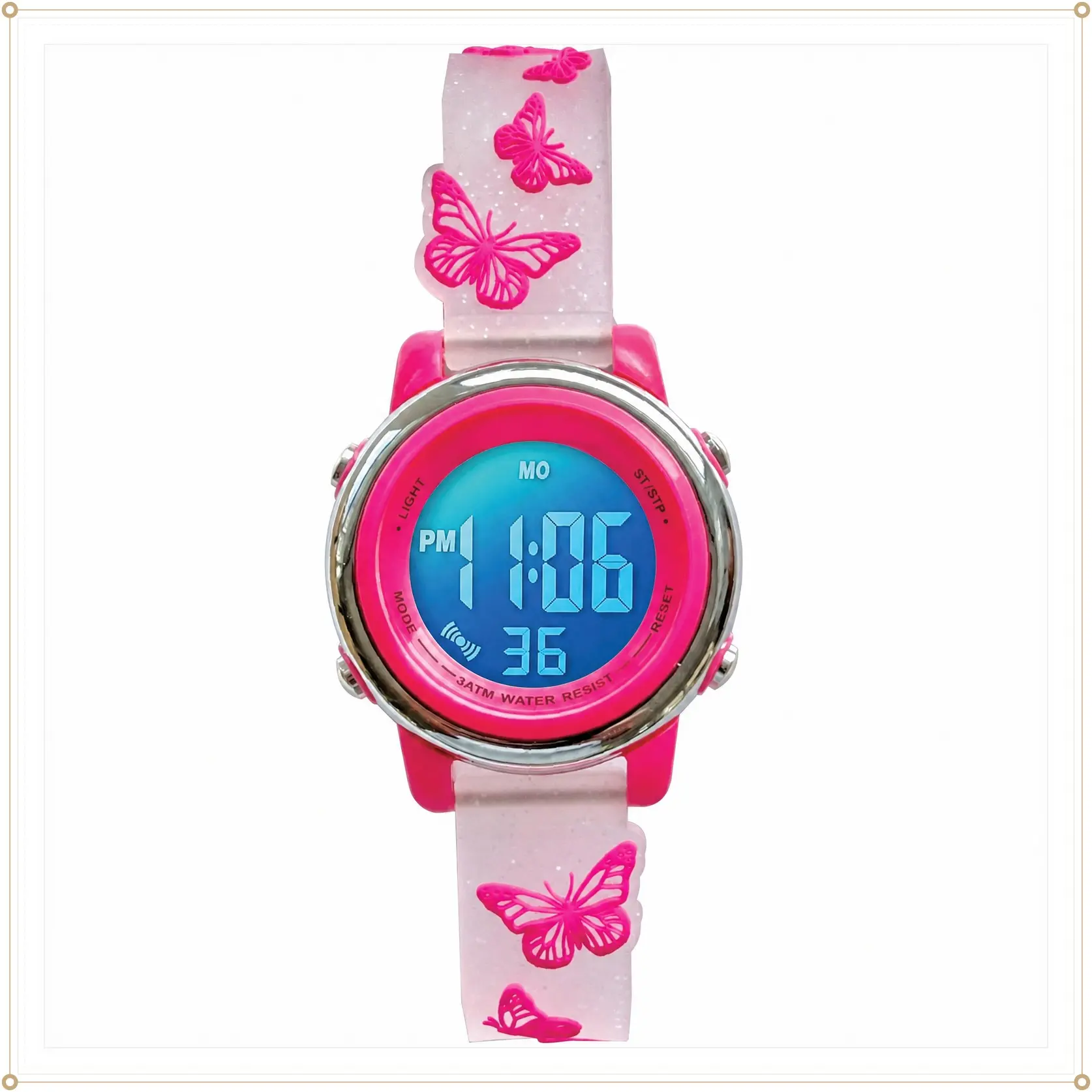 Preschool Collection Kids Digital Light Up Watch - Monster Trucks, Dinosaurs, Shark, Unicorn, Butterfly, Spider - Girls, Boys, Children, SchoolGift