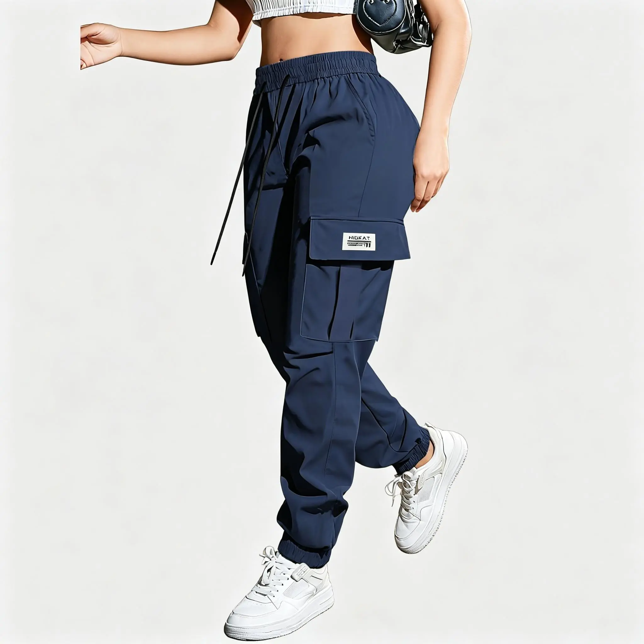 Men's Trendy Solid Cargo Jogger Pants, Lightweight Breathable Fabric, Drawstring Waist, Large Functional Pockets, Versatile for Streetwear & Daily Casual, Cargo Pants
