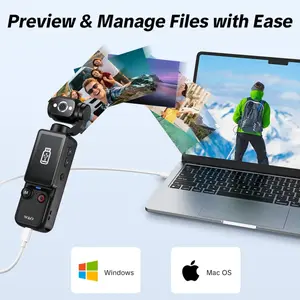 Portable Vlog Camera 180 Flip Lens and Screen Compact Mini Camera with Ring Light Memory Card Tripod for Selfies Travel Everyday Video Recording Must Have Gift