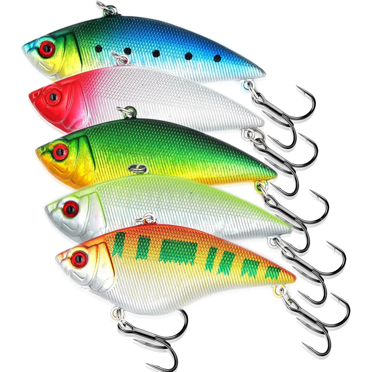 Lipless Crankbait Fishing Lures Fishing Gear Vibration Lures VIB Lure with Treble Hook Swimbait FishingBait Sinking Lure for Bass Trout Walleye Redfish