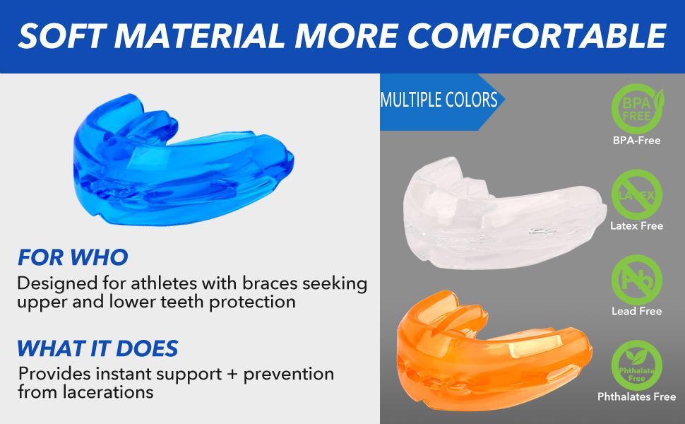 Braces Mouth Guard for Sports - Upper & Lower Mouthguard for Lacrosse, Hockey, Baseball, Football