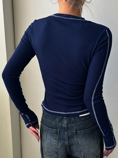 Women's Casual Long Sleeve Slim Fit T-Shirt, Comfortable Daily Wear Top, Stylish Design for Everyday