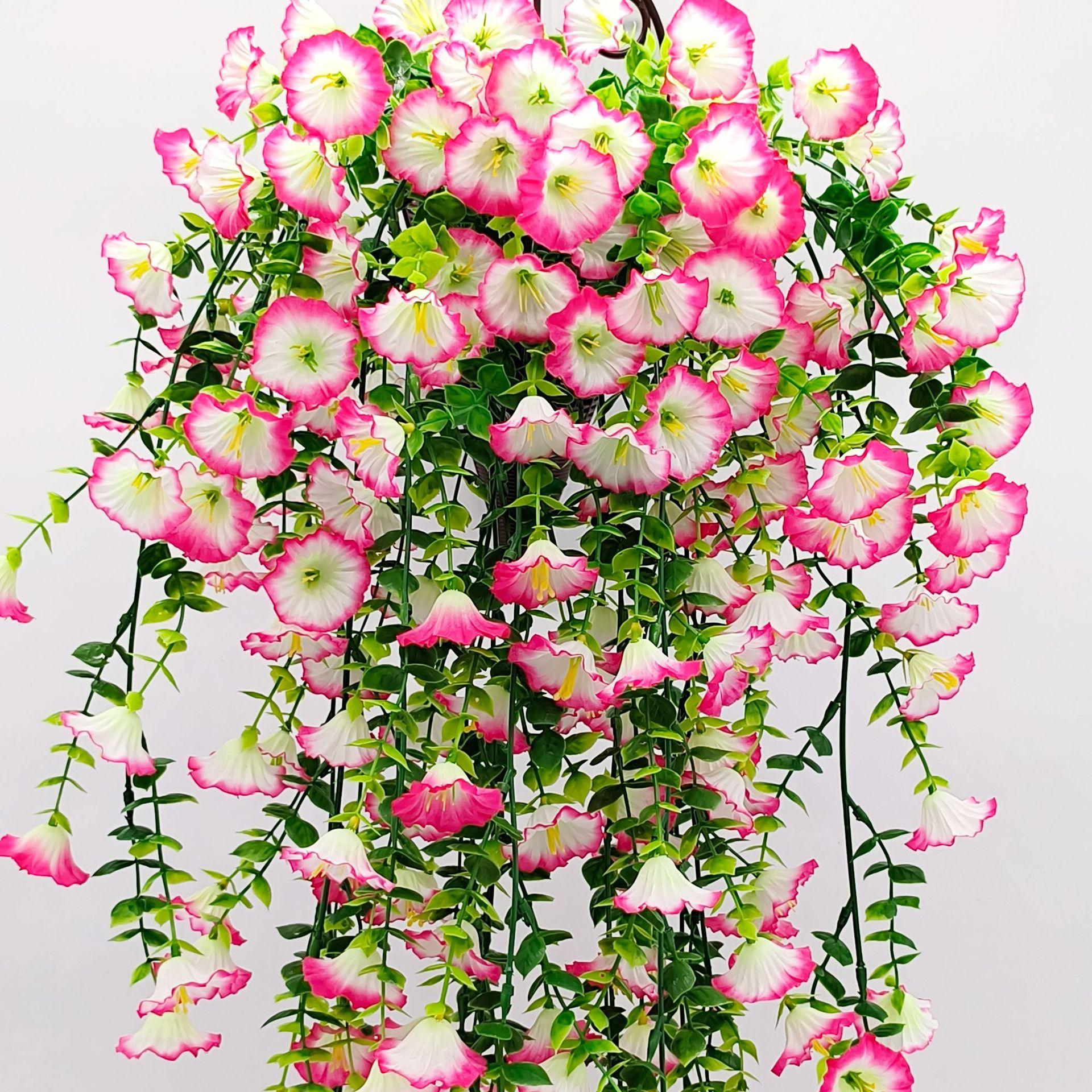 Hanging Artificial Morning Glory Flower Vines for Home Wedding Decoration Outdoor Indoor Garden Wall Decorations Realistic Fake Petunia Bouquets