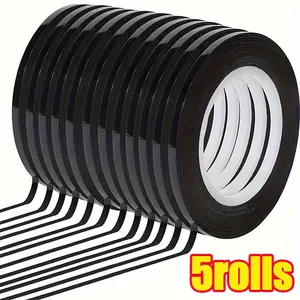 5 Rolls 1/8 Inch Pinstripe Tape, Dry Erase Board Tape, Whiteboard Thin Tape, Graphic Chart Line Grid Marking Tape, 216 Feet Per Roll