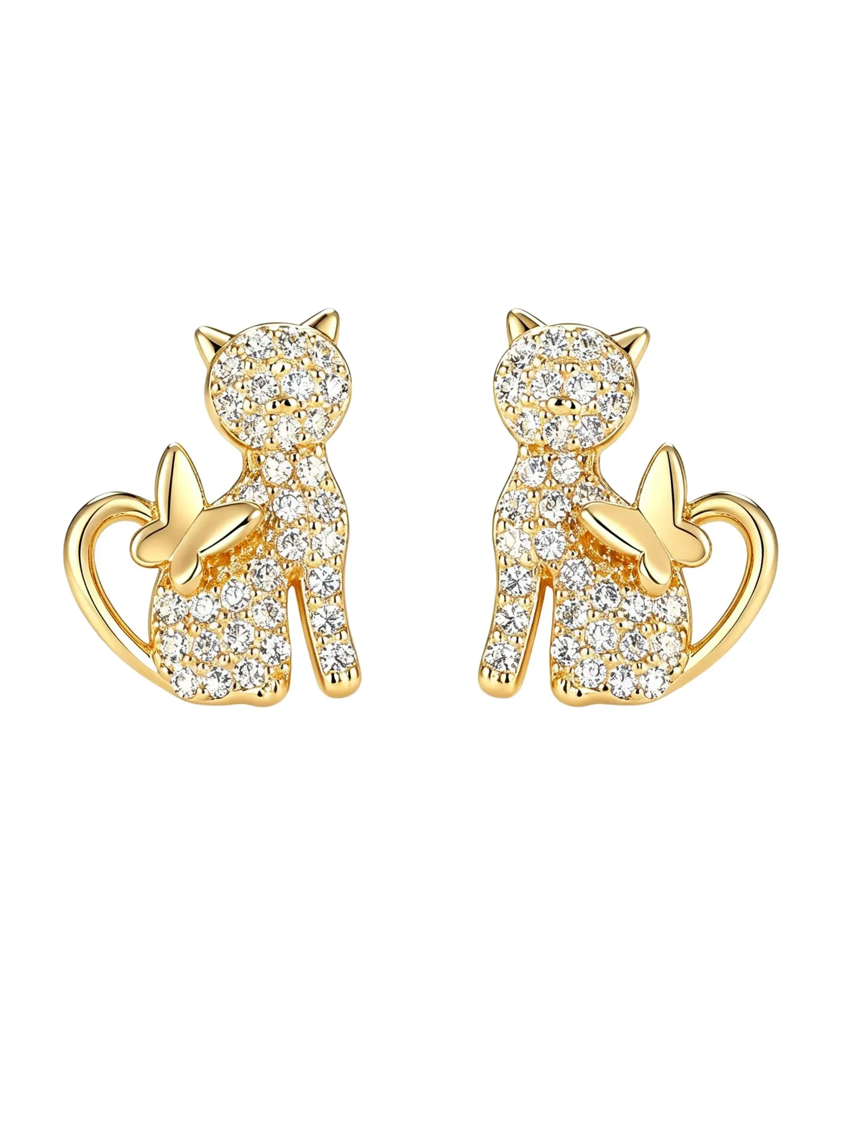 Cute Cat Stud Earrings for Girls, Perfect Gift for Daily Wear and Parties, Fashion Jewelry, Fun Accessory for Kids, Birthday Present