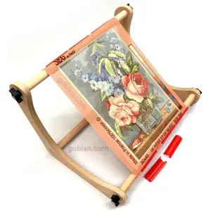 Adjustable Embroidery Table Stand, Cross Stitch Hoop Stand for Lap or Table Top Cross Stitch or Tapestry, Embroidery Hoop Holder, Hand Polished Natural Wood, 30 cm