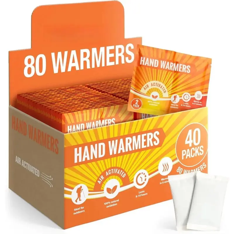 Hand Warmers Disposable Value Pack (2 Warmers per Pack) Pocket Warmers for Hiking, Outdoor Activities, Skiing - up to 10 Hours of Heat