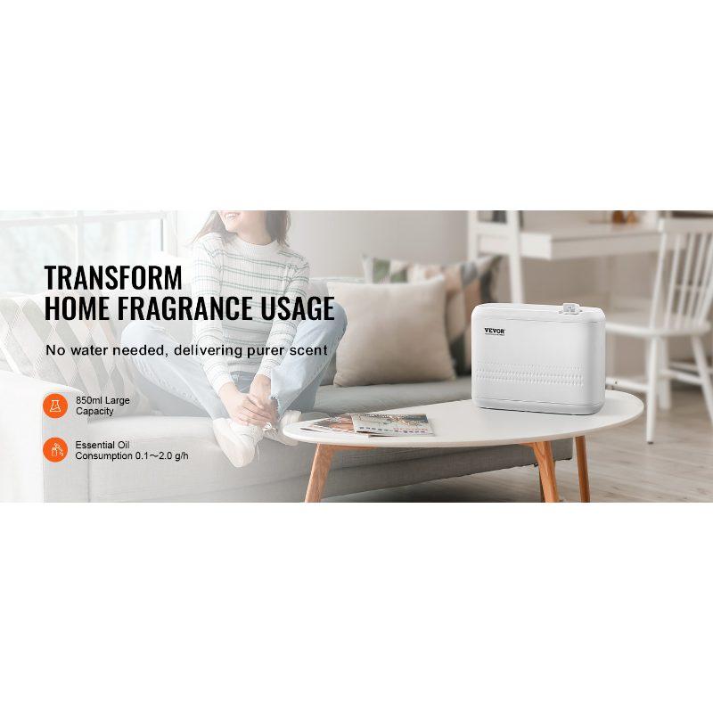 VEVOR Scent Air Machine, 850ml Bluetooth Smart Essential Oil Diffuser, 5000sq. ft Waterless HVAC Scent Diffuser with Cold Air Technology, Aromatherapy Diffuser Machine for Home, Office, Hotel