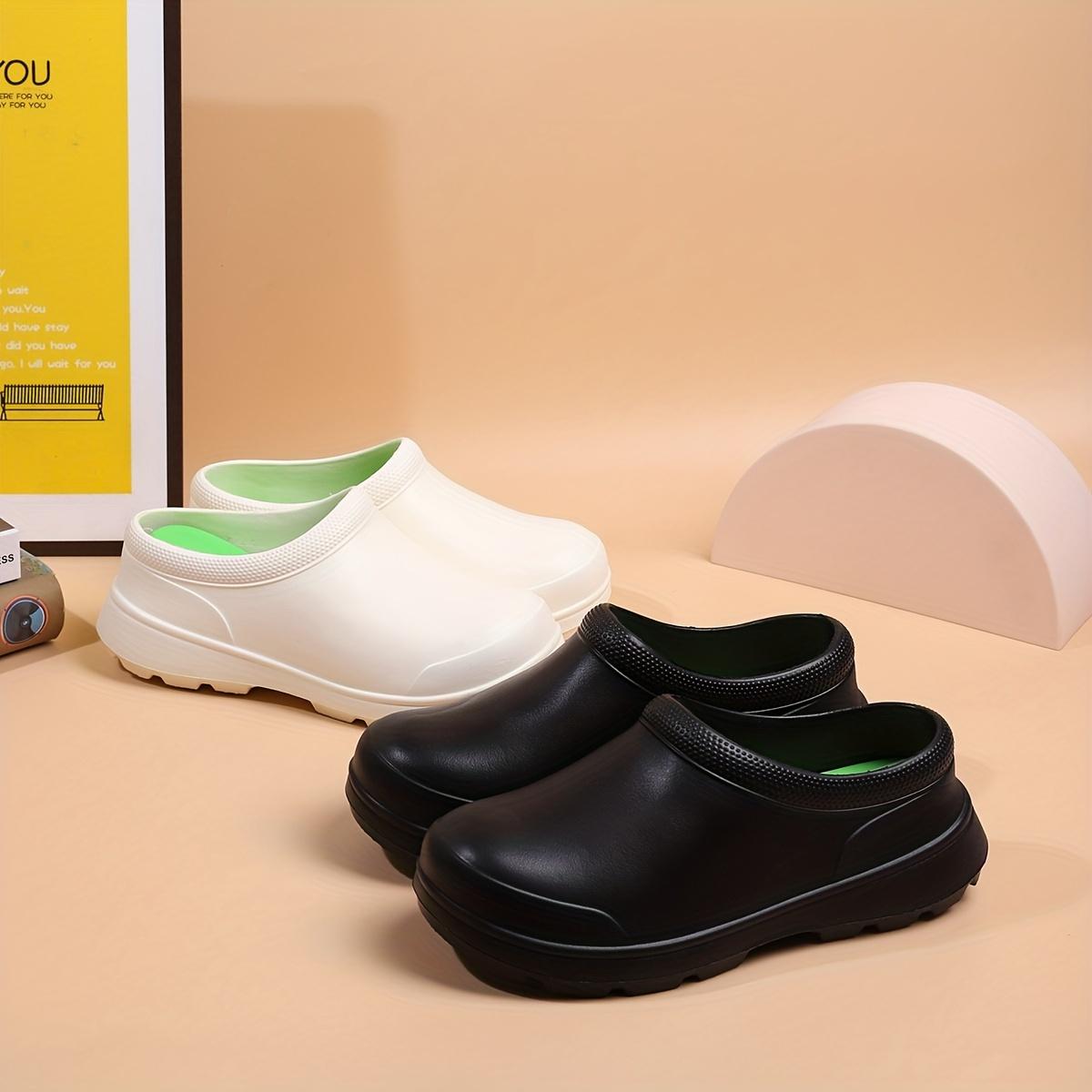 Women's High-Quality EVA Chef Shoes, Nursing, Medical Care, and Food Service Non-Slip Comfortable Work Shoes, with Toe, Black and White Options, Nursing Shoes |       Solid color design |       Durable footwear, high-quality shoes