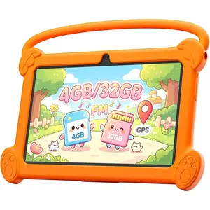 Kids Tablet 7 Inch For Ages 3 To 9 With Protective Case 4GB 2GB Plus 2GB Expand RAM 32GB ROM Toddler Tablet Android Educational Learning Device