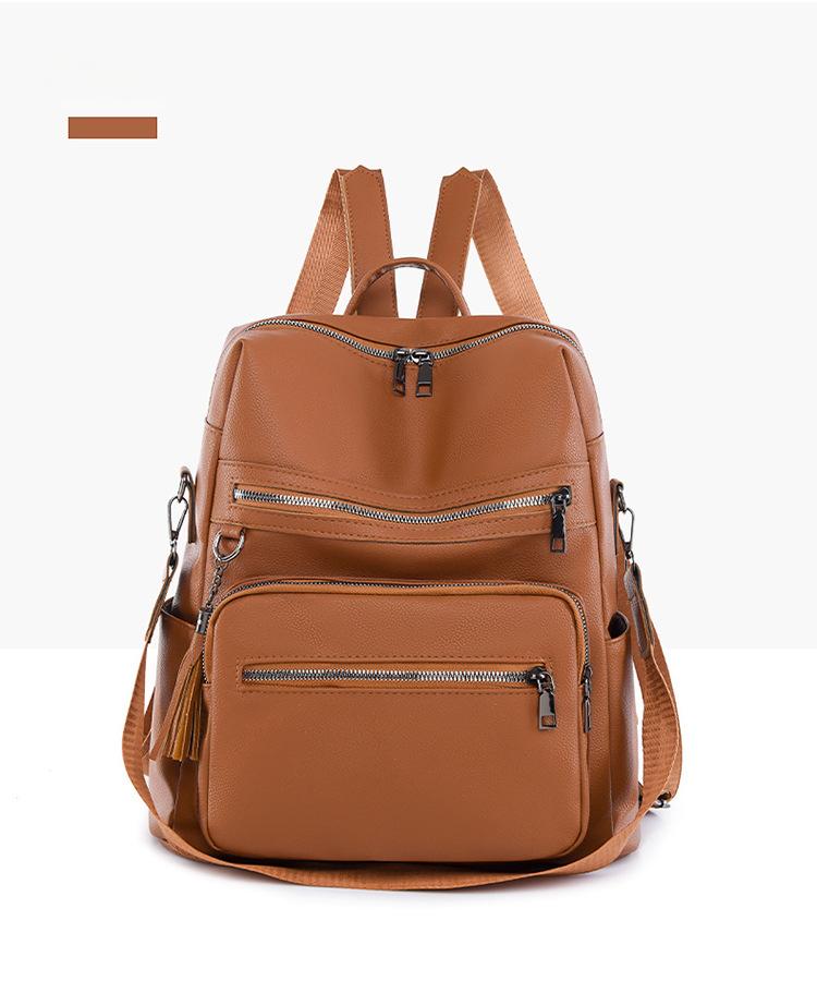 Vintage PU Backpack Casual Large Capacity Women's Backpack