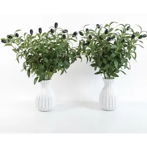 10 count 18 Inches Olive Tree Branches for Vase Artificial Greenery Stems Realistic Faux Olive Branches with Fruit for DIY Centerpiece Decor , Wedding, Table Decoration(No Vase)