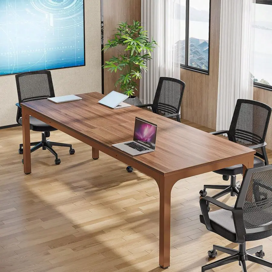 6.5FT Conference Table, 78.7 Inche Rectangle Meeting Seminar Table, Large Business Tables 6-8 (Only Table)