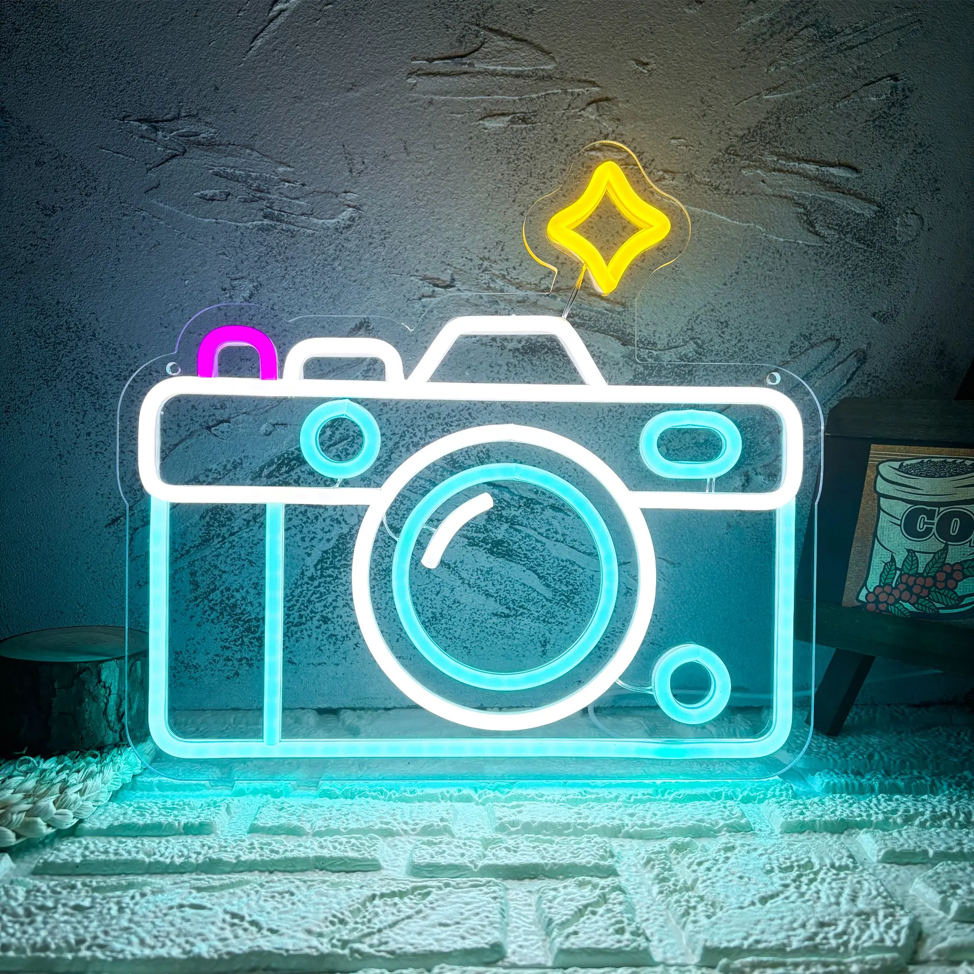 Photography Camera Neon Light, Dimmable LED Neon Signs For Wall Decor, Photography Lover Room Neon, Personalized Gift For Bedroom Home Boys Girls Room Birthday Christmas Party