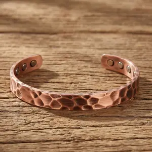 Pure Copper Magnetic Bracelet for Men and Women, 99.9% Solid Copper Adjustable Cuff Bracelet, Fashion Jewelry Gift Box Included