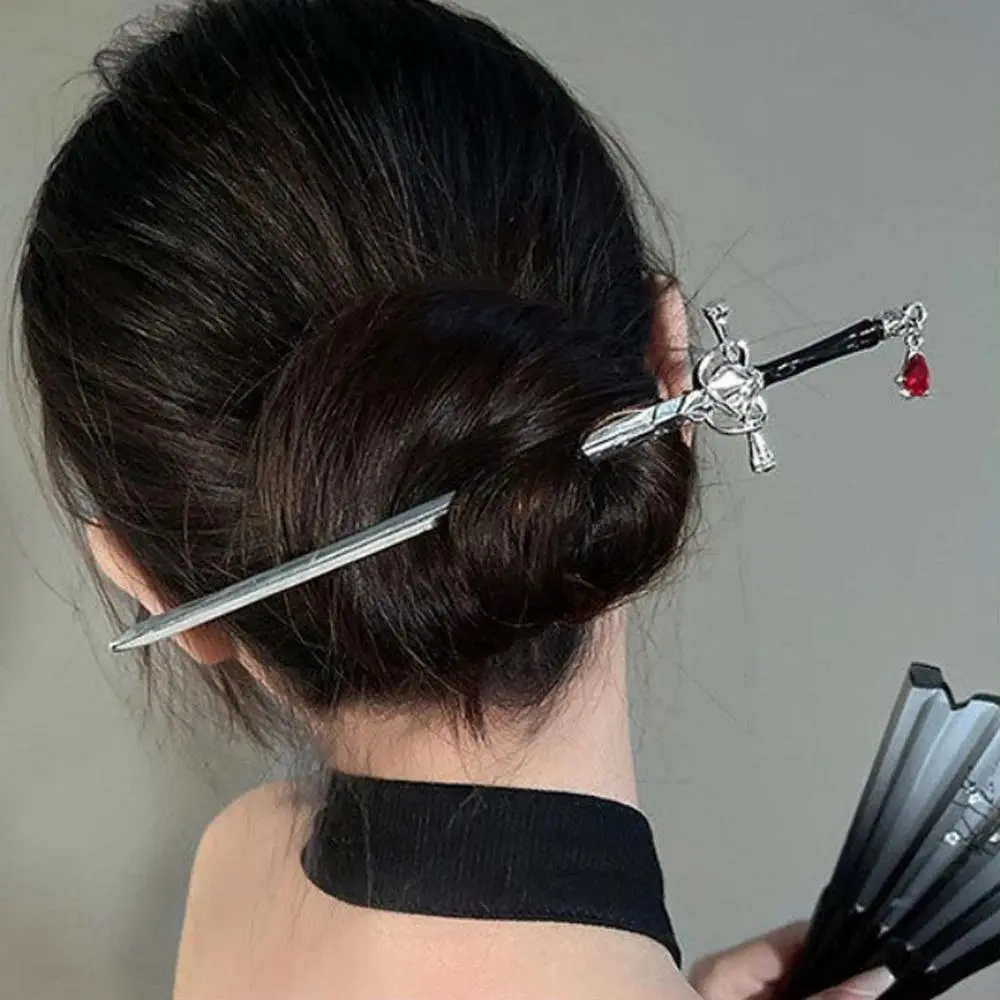 Hairpin Ruby Pendant Vintage Hair Sticks Chinese Ancient Style Hairpin Hairpin Headwear Hanfu Hairpin Chopstick Headdress