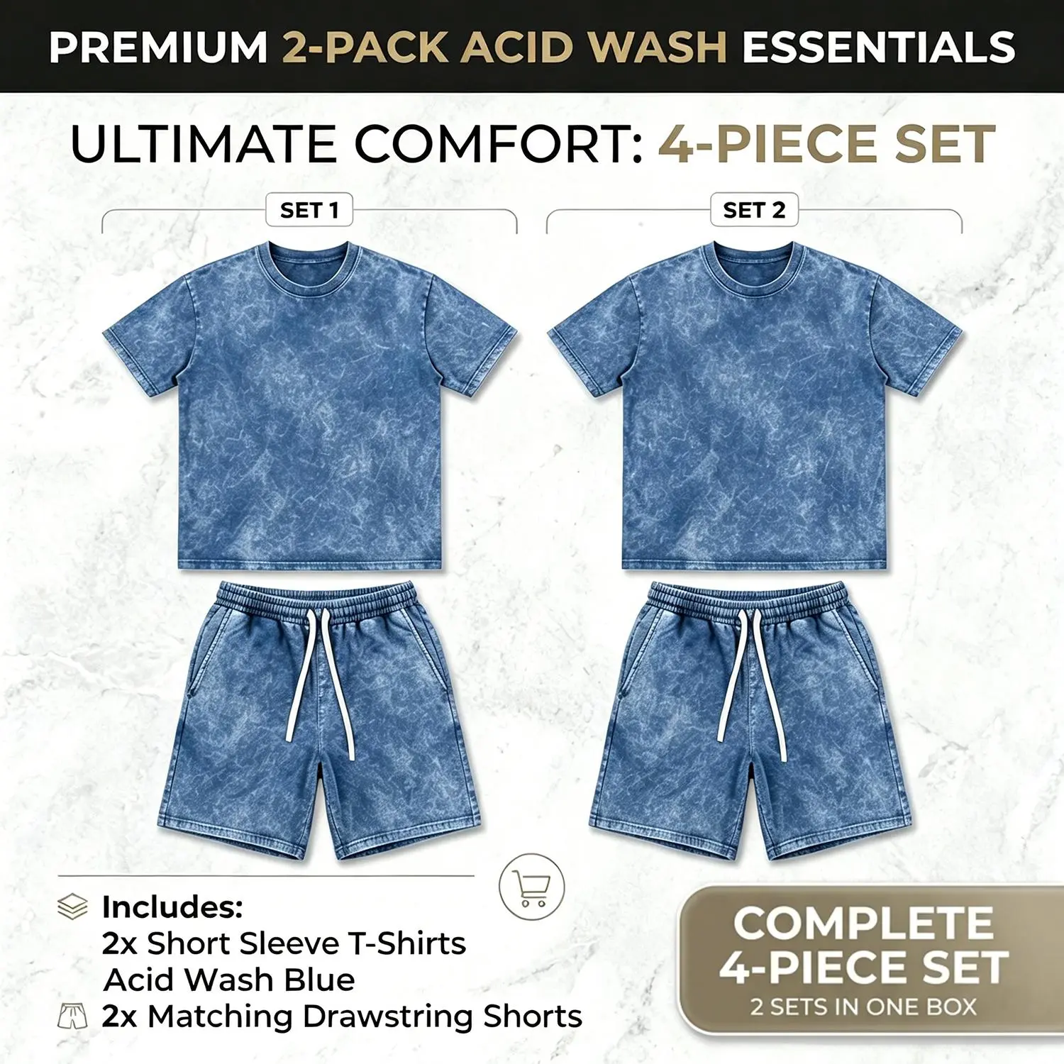 2 Sets-Acid Wash Blue