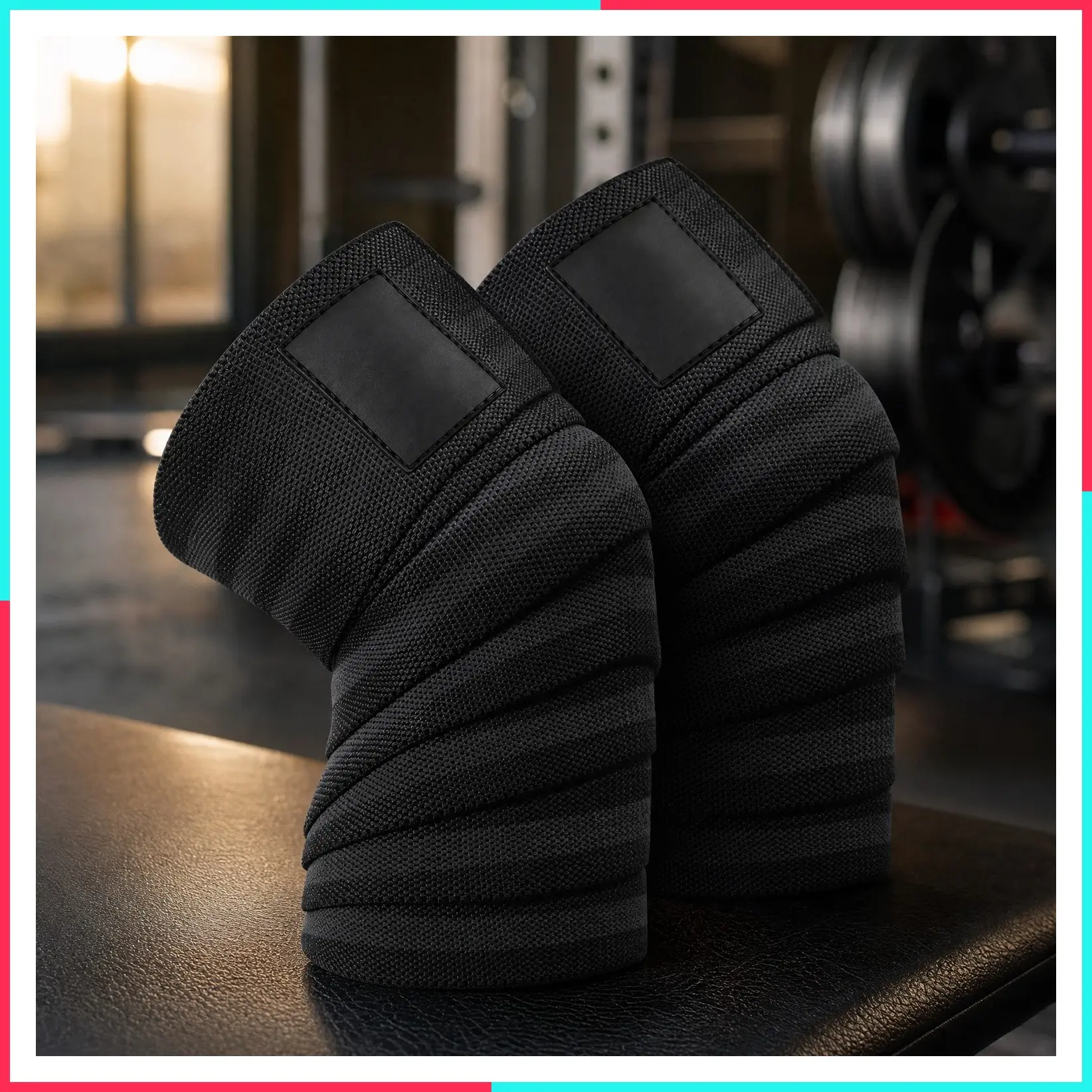 Knee Sleeves for Weightlifting (Pair) 78" Knee Wraps for Squats, Powerlifting & Joint Stability