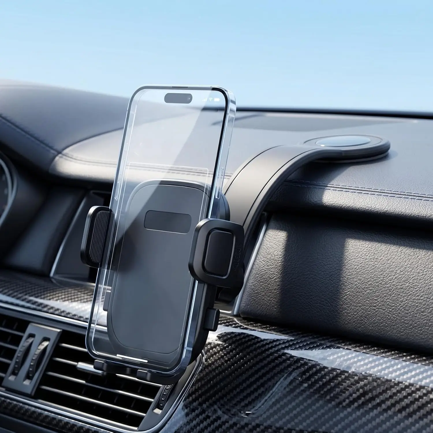 Phone Holder for Dashboard, Adhesive Mount with Bendable Arm, 4–7 in |  360° viewing,anti-slip clamp,-hand release,Windshield, center console,fits   Android