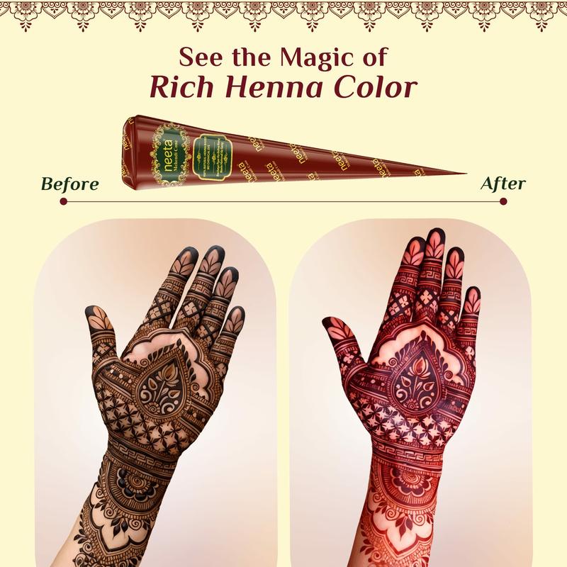 3pcs Henna Paste Temporary Tattoo Paste Waterproof Half-Permanent Henna Body Art Template, Ideal for Temporary Tattoos, Henna Designs
