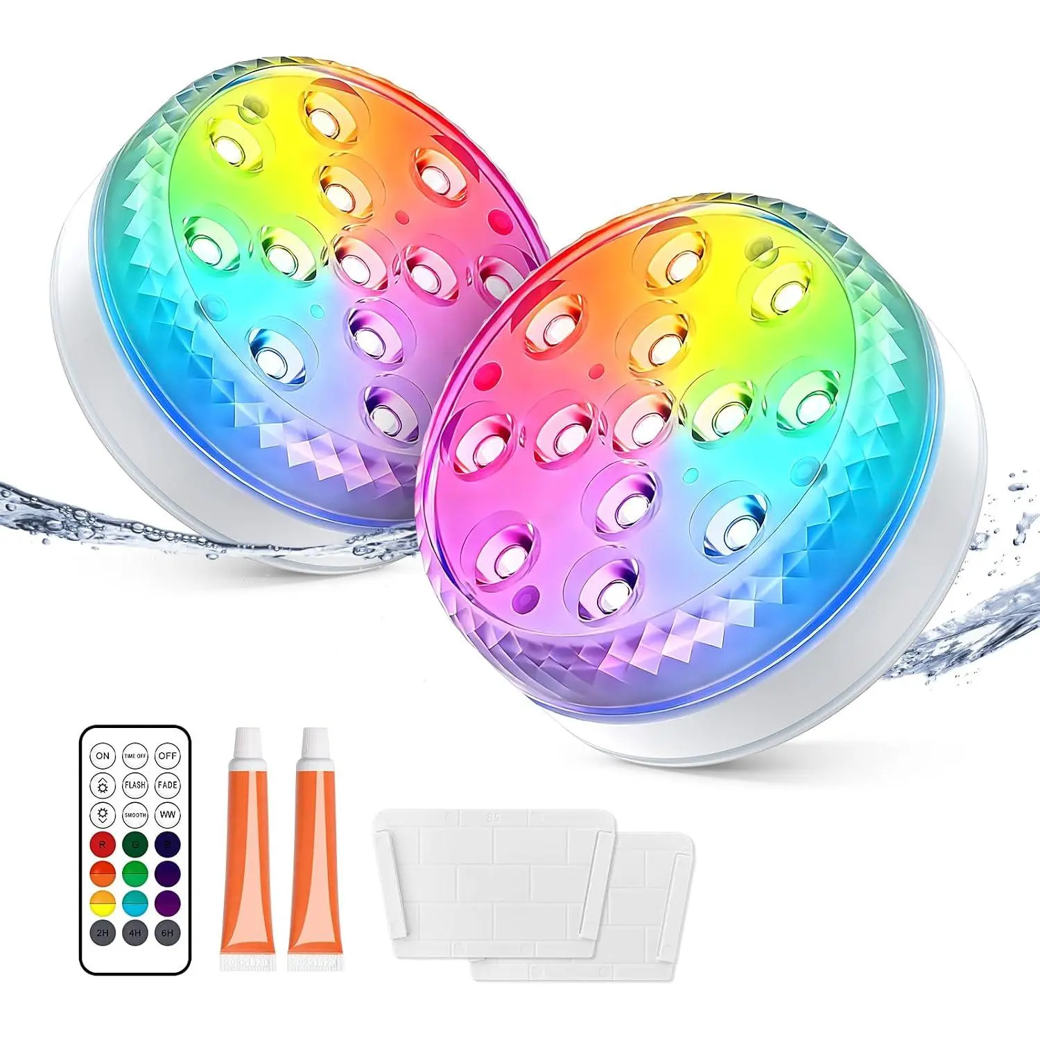 Pool Lights, Submersible LED Lights w/Remote, Stick Pool Light 2Pack