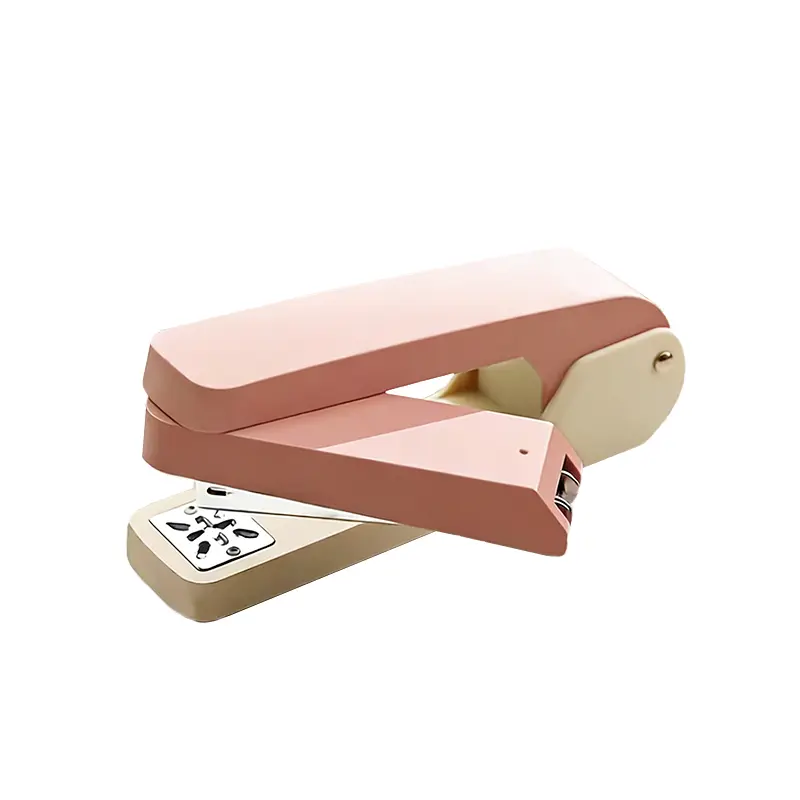 360-Degree Rotating Stapler - Portable ABS Plastic Folding Stapler with Flat Crown Shape, Labor-Saving Multifunctional Office Necessity for Indoor Recreation Use