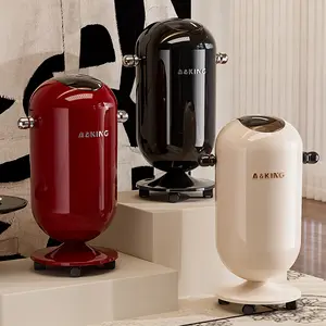 [HOMEGLOBE] 2026 New Flip-Top ABS Trash Can, Large Capacity Stylish Elevated Indoor Bin with Wheels for Easy Movement, Suitable for Home Living Room, Office