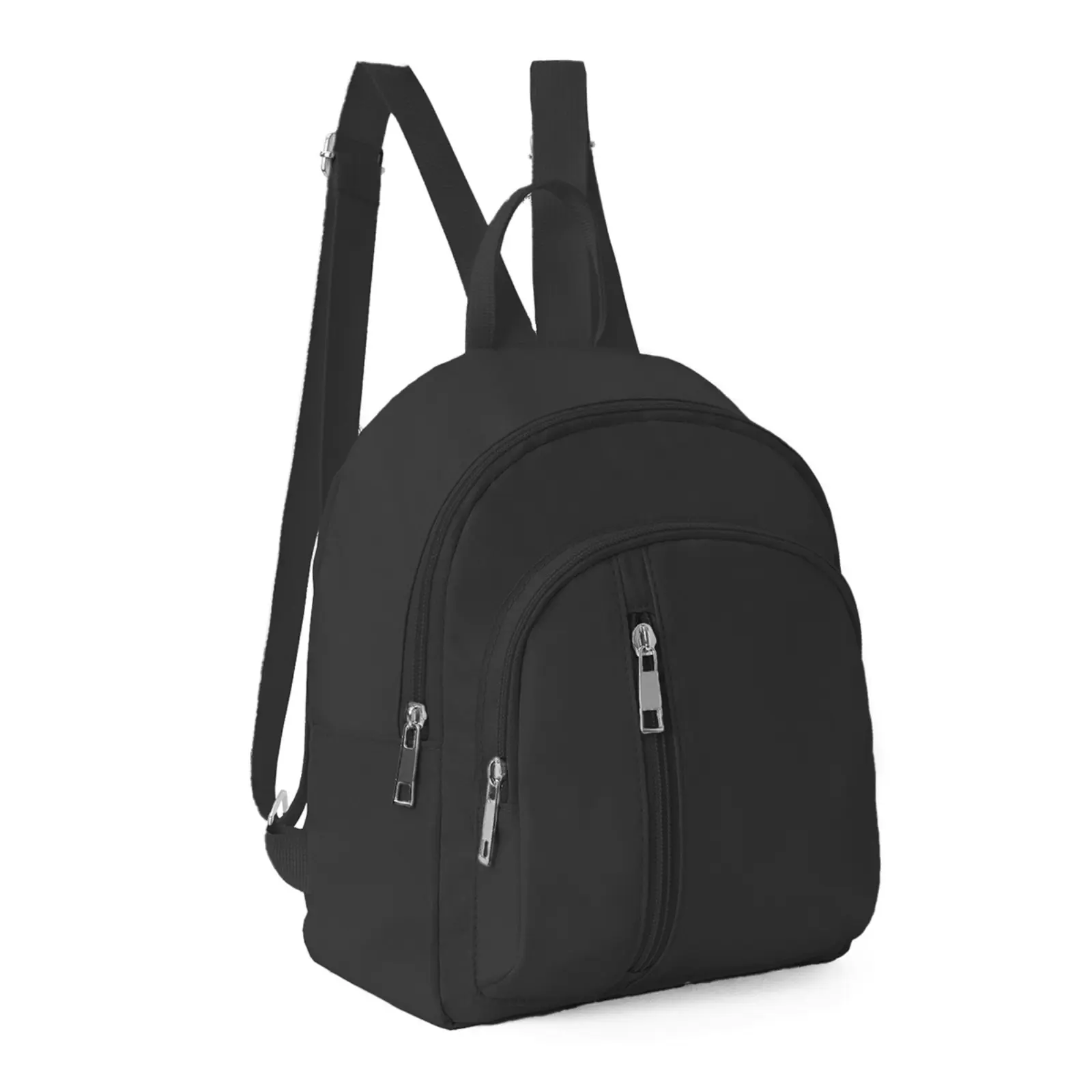 Women Solid Nylon Mini Backpack, 2026 Popular Lightweight Daily Daypack, Smooth Plain Multi-Zipper Small Rucksack, Portable Multi-Pocket Mobile Phone Storage Backpack, High Capacity Adjustable Strap Shoulder Bag for Commute Shopping Travel Outdoor Walking
