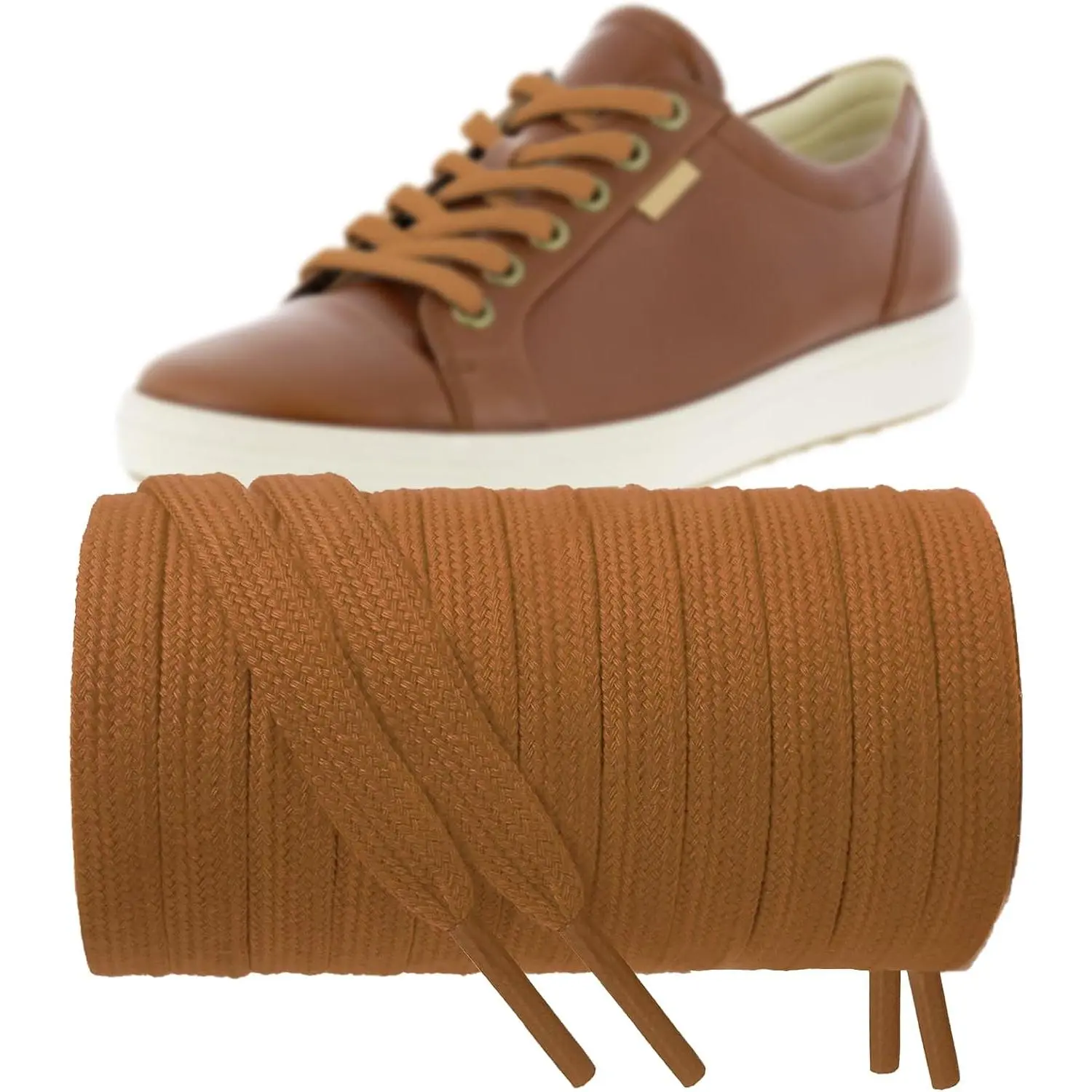 Poly  Shoelaces for ECCO Soft 7/Street Lite Sneakers, 5/16"(8mm) Flat Athletic Shoe Laces  Strings