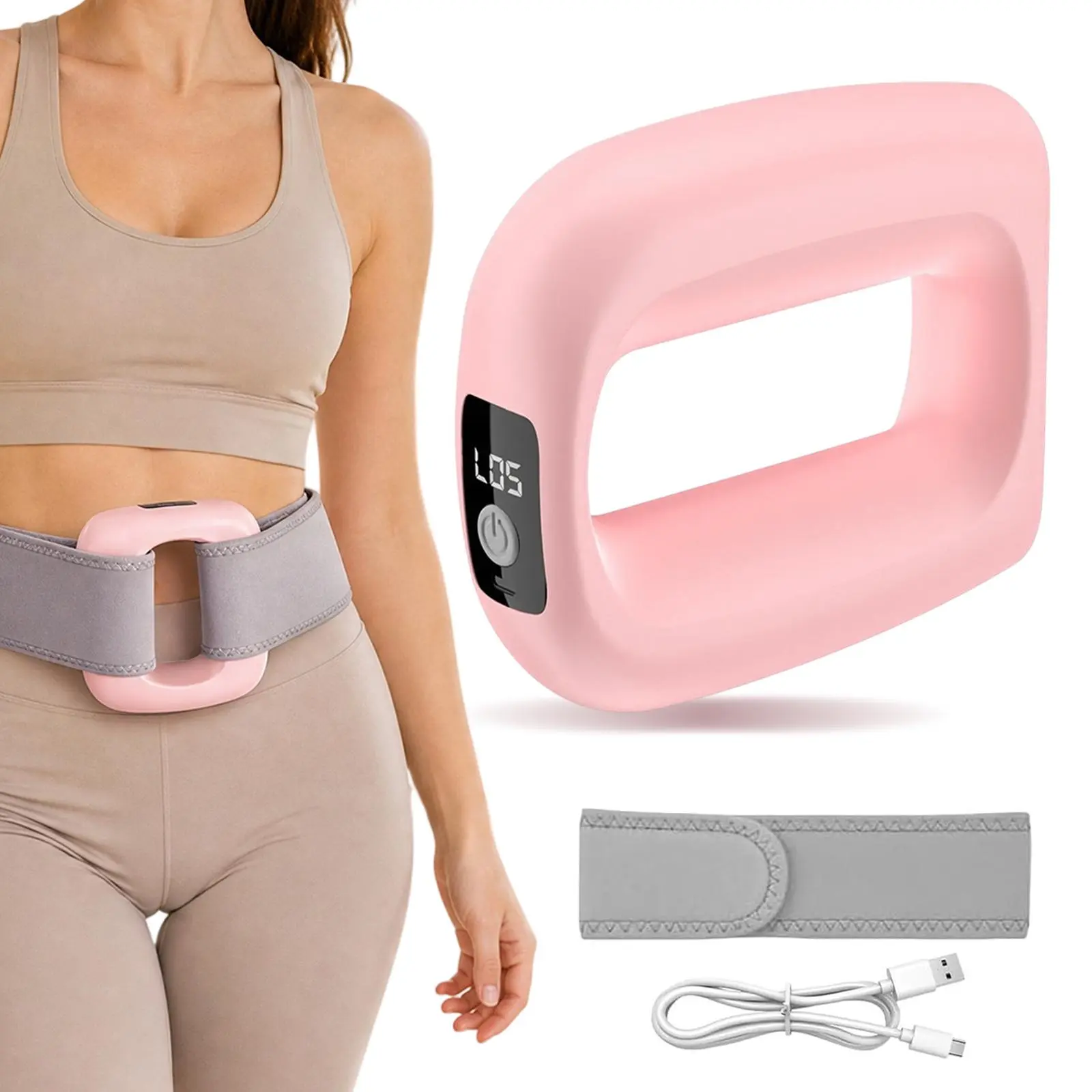 Portable Cordless Massage Gun - 5 Speeds Percussion Massager for Neck/Shoulder Muscle Relief, On-the-GoWhole Body Deep Tissue Relaxation, Pink & Gray Design