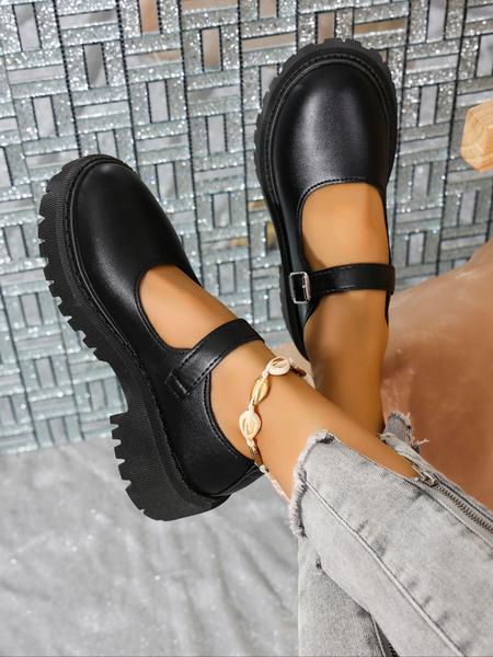 French Vintage Classic Mary Jane Shoes Women Spring Fall New Thick Sole Chunky Heel Single Shoe Versatile Jk Small Leather Shoes
