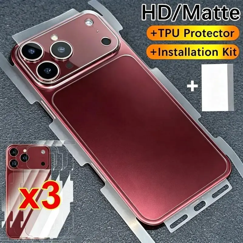 YKQS 3PCS For Apple iPhone 18 17 16 Pro Max 18Pro 17Pro Wrap Side Edge Back Protector Scratch Autorepair Matte/HD Soft TPU Hydrogel Film Smartphone