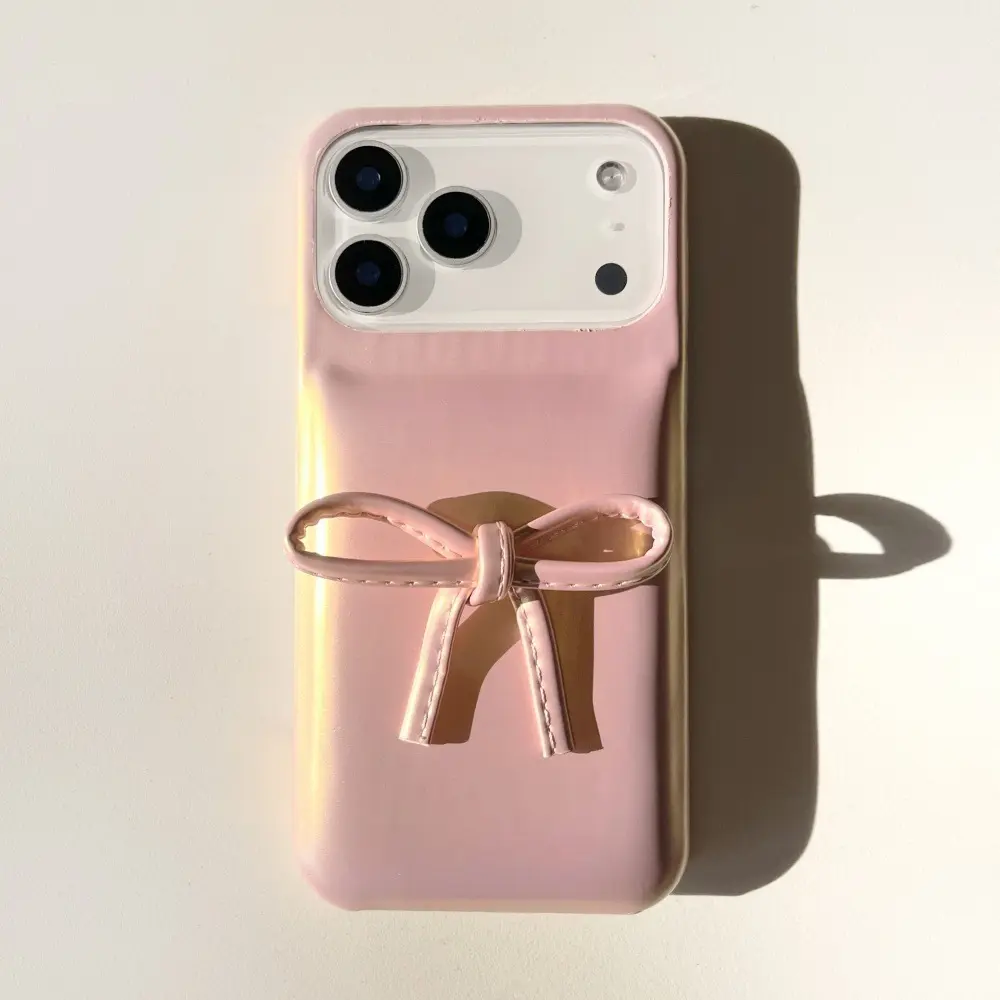 Bowknot Phone Case with Bows, Shockproof Accessories for iPhone 17, 16, 15 Pro, 14, 13